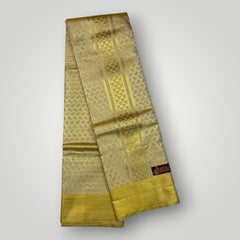 Horad Premium Art Silk  Tissue Gold Emboss Shirt Material+Dhoti ( 2 in 1)