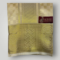 Horad Premium Art Silk Gold Emboss Shirt Material+Dhoti ( 2 in 1)