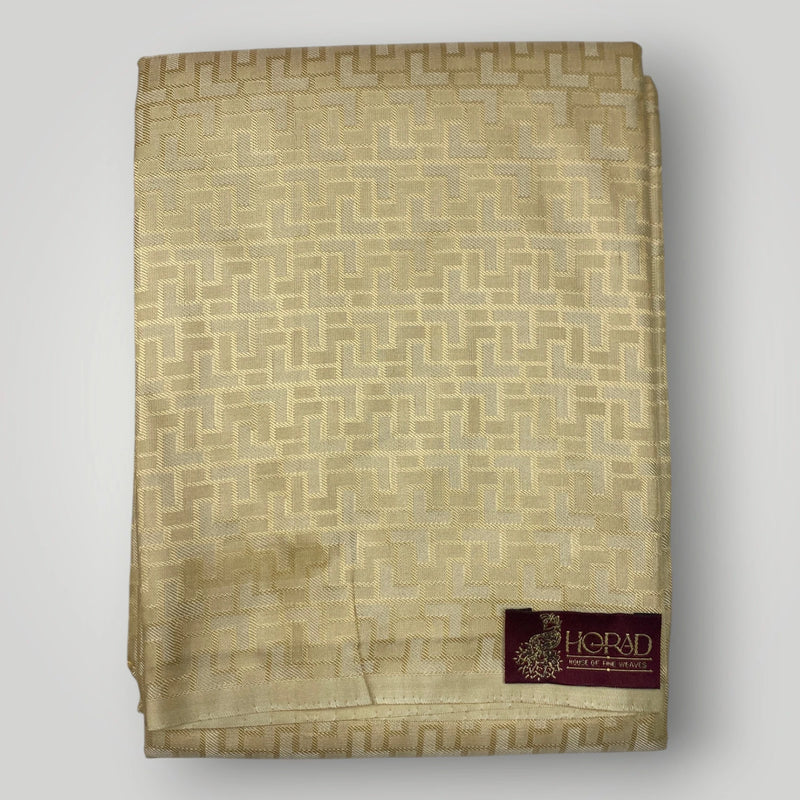 Horad Premium Art Silk Gold Emboss Pallaku Border  Shirt Material+Dhoti ( 2 in 1)