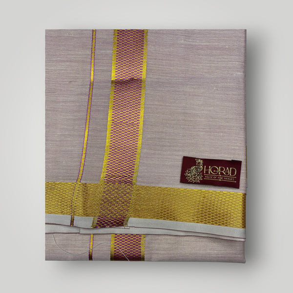 Horad Kora Cotton Tissue Magenta Shirt  + Dhoti