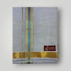 Horad Kora Cotton Tissue Navy Blue Shirt  + Dhoti