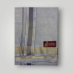 Horad Kora Cotton Tissue Bluish Grey Shirt  + Dhoti