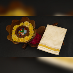 Horad Silk Blend Half White 0.50” Dhoti