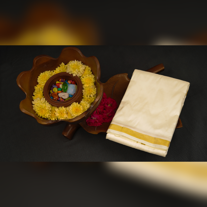 Horad Silk Blend Half White 0.50” Dhoti