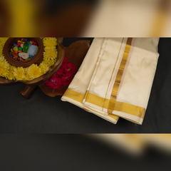 Horad Silk Blend Half White 1.00” Dhoti