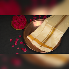 Horad Art Silk Cream 1.00” Dhoti
