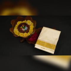 Horad Silk Blend Half White 1.75” Dhoti