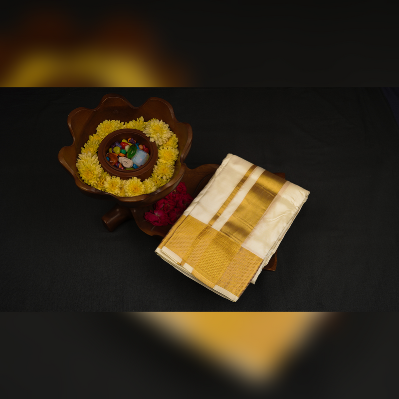 Horad Silk Blend Half White 3.00” Dhoti