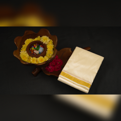 Horad Silk Blend Half White 0.75” Dhoti