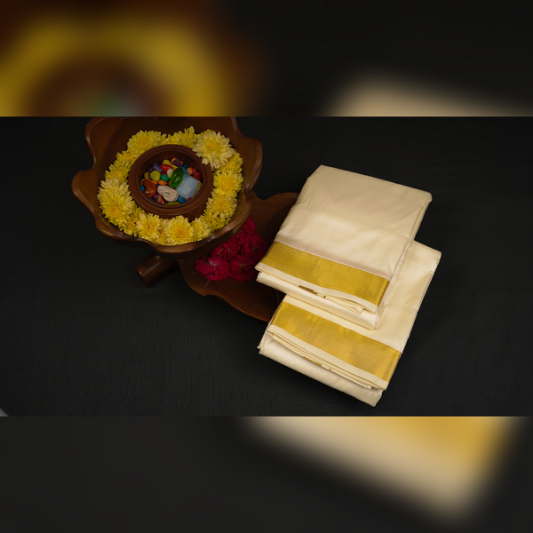 Horad Silk Blend Half White 1.50” Dhoti