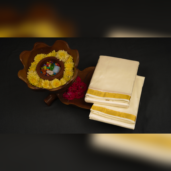 Horad Silk Blend Half White 0.75” Dhoti