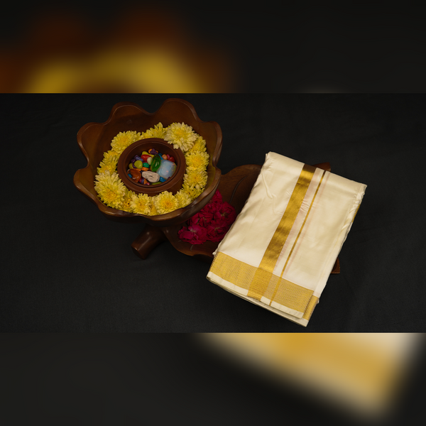 Horad Silk Blend Half White 1.25” Dhoti