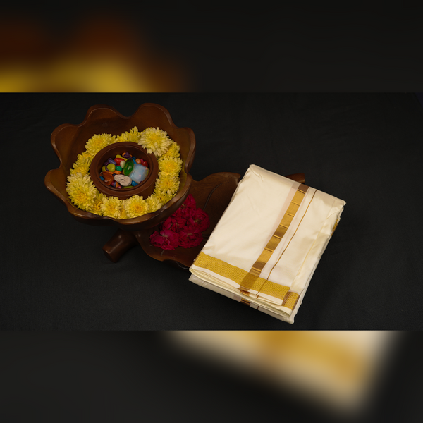 Horad Silk Blend Half White 1.00” Dhoti