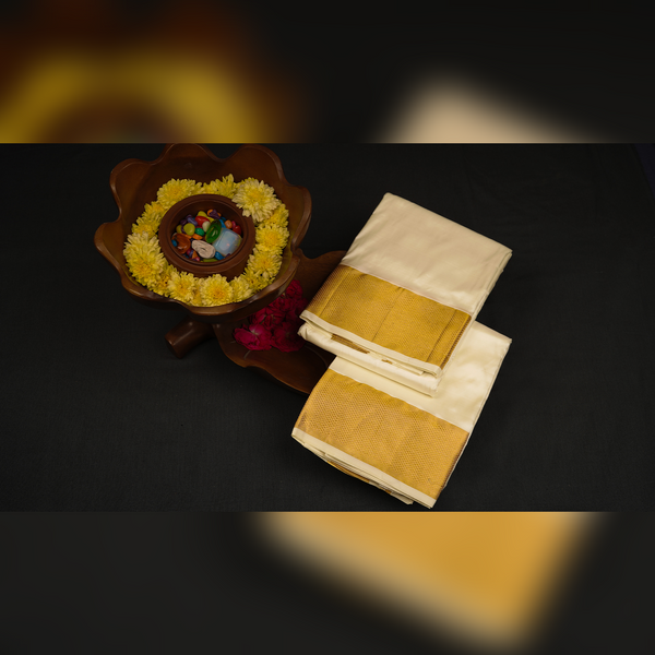 Horad Silk Blend Half White 3.00” Dhoti