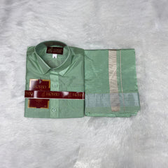 Horad Premium Art Silk Pista Green Kids Set