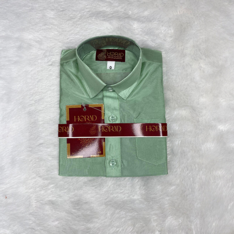 Horad Premium Art Silk Pista Green Kids Set