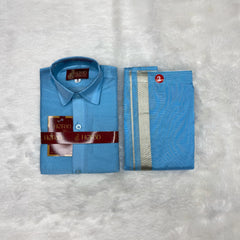 Horad Premium Art Silk Sky Blue Kids Set