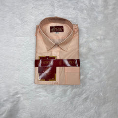 Horad Premium Art Silk Cream with RoseGold+Gold Border Kids Set