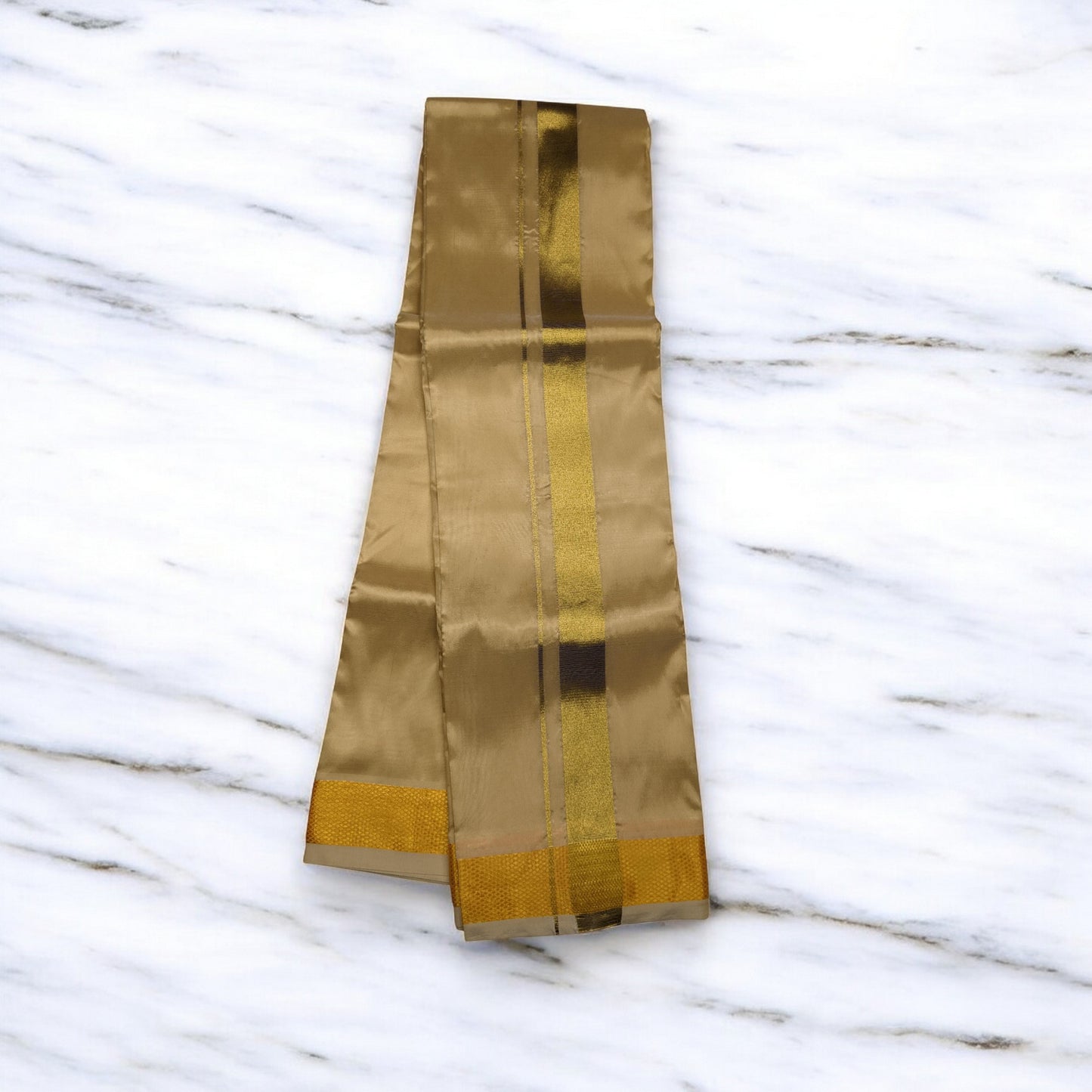 Horad Premium Art Silk Light Gold Dhoti
