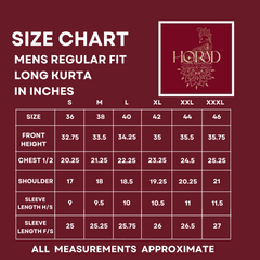 Horad Premium Art Silk Cream Emboss Elephant Border Long Kurta + Kache Panche + Angavastram