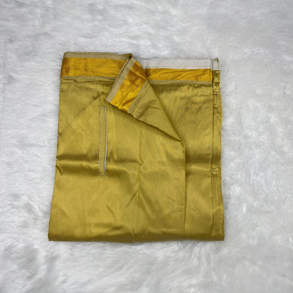 Horad Premium Art Silk Dark Gold Shirt + Welcro Dhoti