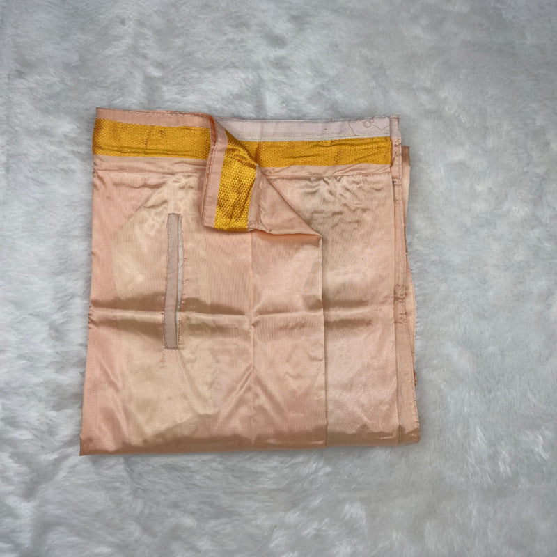 Horad Premium Art Silk Dad and Son Rose Gold Shirt + Welcro Dhoti