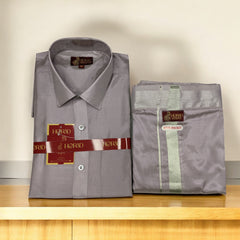 Horad Premium Art Silk Polar Violet Shirt + Welcro Dhoti