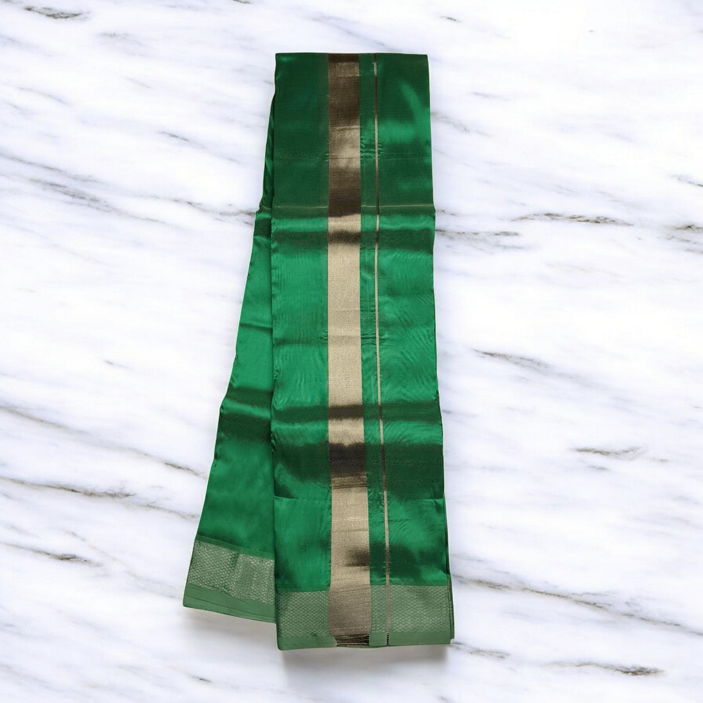Horad Premium Art Silk Rexona Green Dhoti