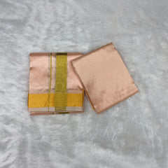 HORAD Premium Art Silk Rose Gold Dhoti with Shirt Material