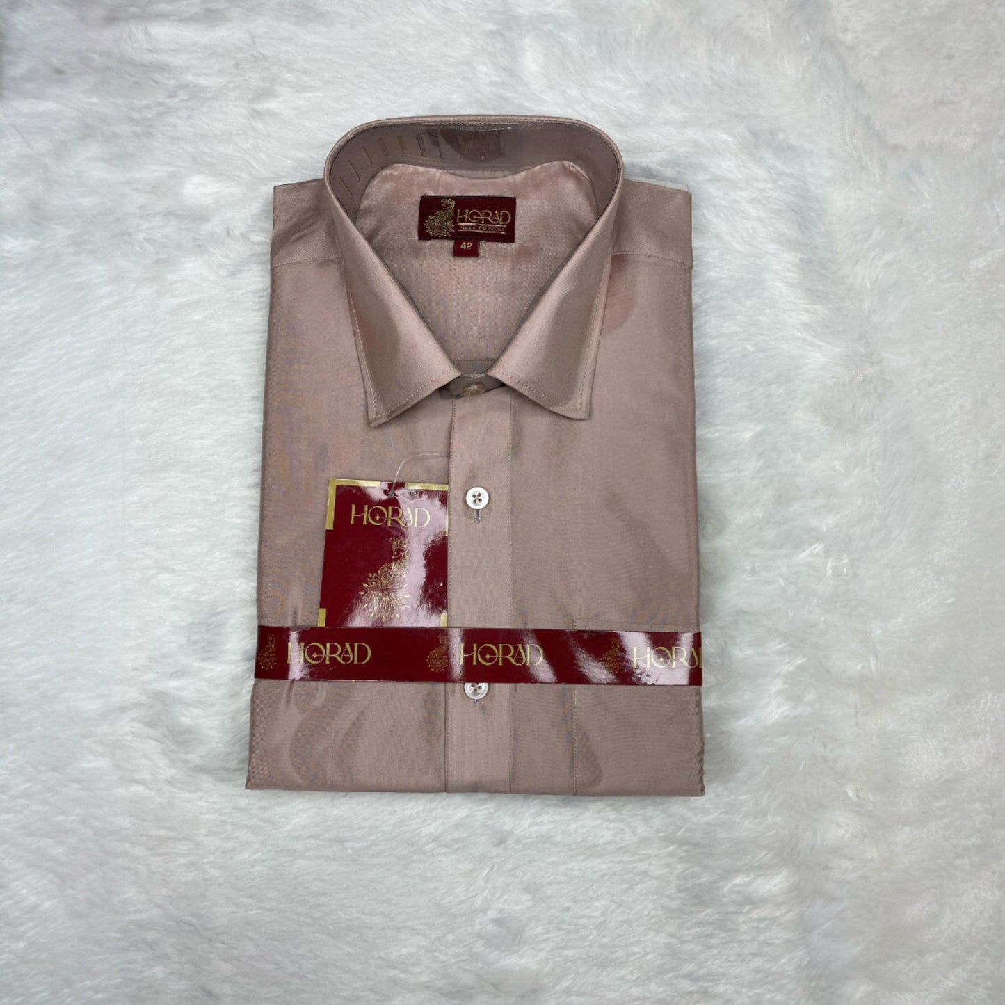 Horad Premium Art Silk Dad and Son Sandstone Shirt + Dhoti