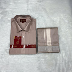 Horad Premium Art Silk Sandstone Shirt + Dhoti
