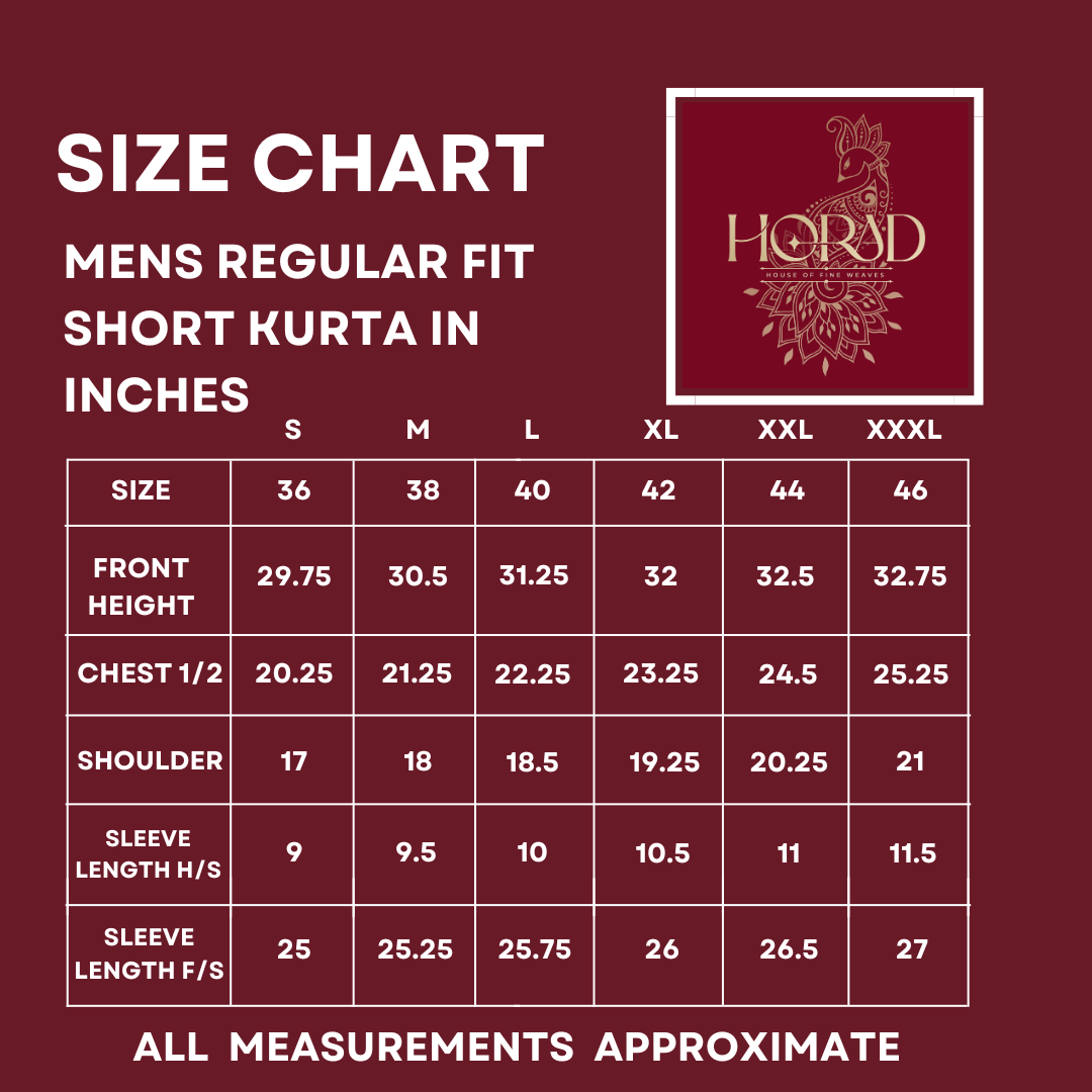 Horad Premium Art Silk Sandstone Balaji Embroidery Short Kurta + Dhoti + Angavastram