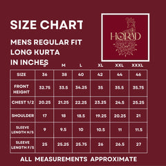 Horad Premium Art Silk Tissue Gold Emboss Long Kurta + Kache Panche + Angavastram