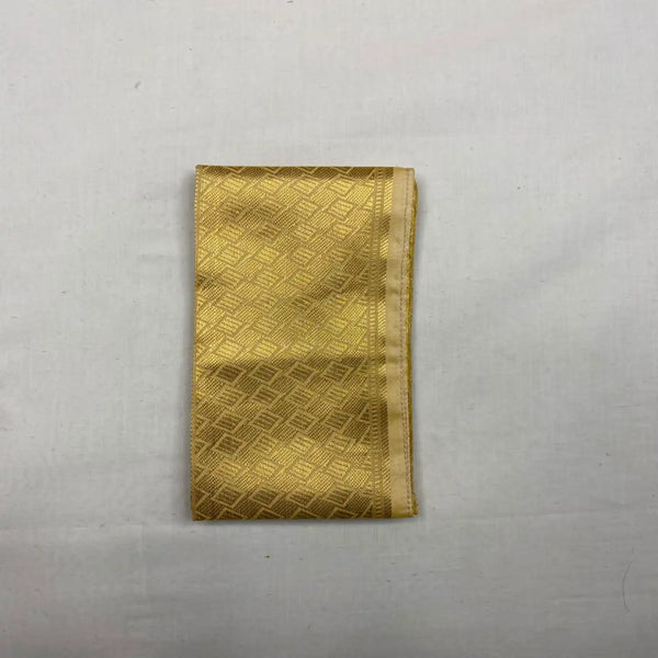 Horad Premium Art Silk Tissue Gold Emboss Kids Set Long Kurta + Kache Panche + Border Angavastram