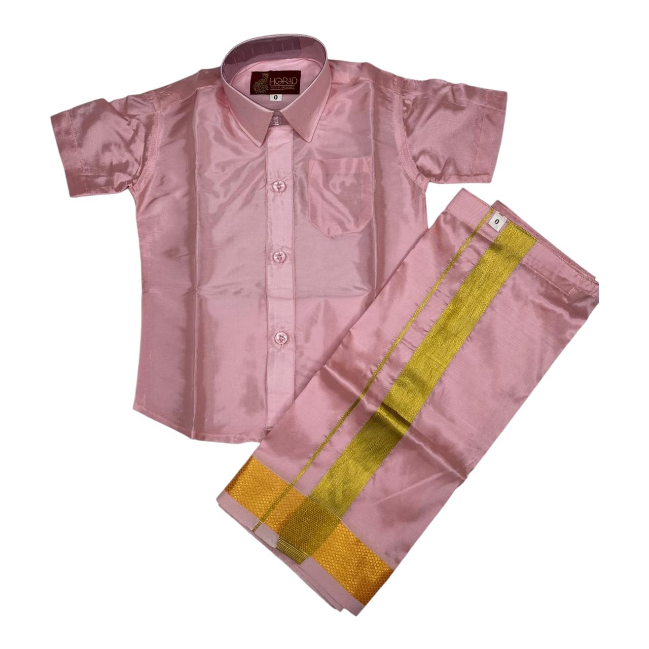 Horad Premium Art Silk Petal Pink Kids Set
