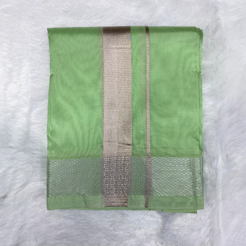 Horad Premium Art Silk Apple Green Dhoti