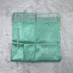 HORAD Premium Art Silk M.L.Green Welcro Dhoti with Shirt Material + Angavastram