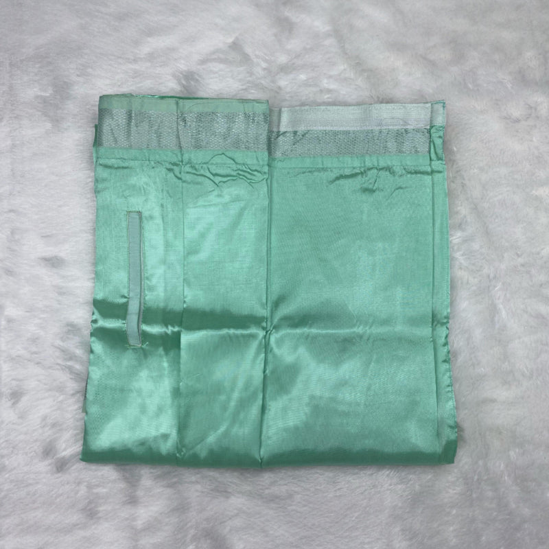 HORAD Premium Art Silk M.L.Green Welcro Dhoti with Shirt Material + Angavastram