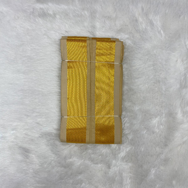 Horad Premium Art Silk Light Gold  Shirt + Dhoti +  Angavastram