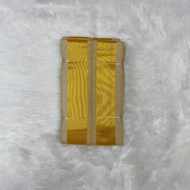 Horad Premium Art Silk Light Gold  Shirt + Dhoti +  Angavastram