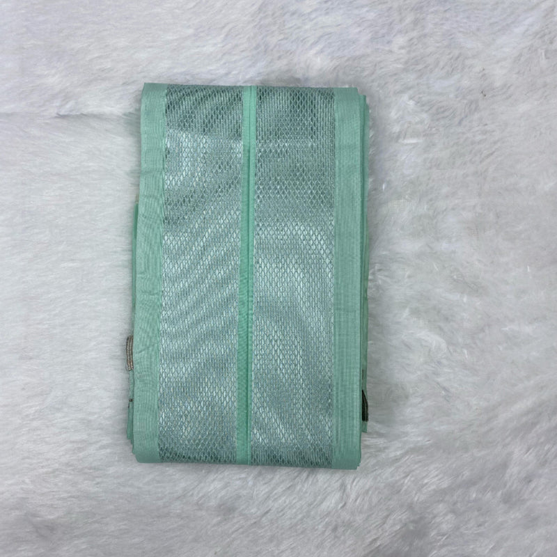 HORAD Premium Art Silk M.L.Green Welcro Dhoti with Shirt Material + Angavastram