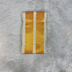 Horad Premium Art Silk Cream  Shirt + Cream with Gold Border Dhoti + Angavastram + Belt