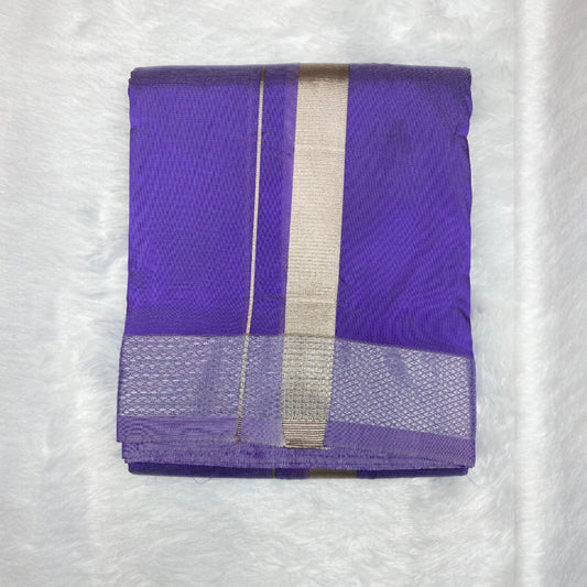 Horad Premium Art Silk Dark Voilet Dhoti
