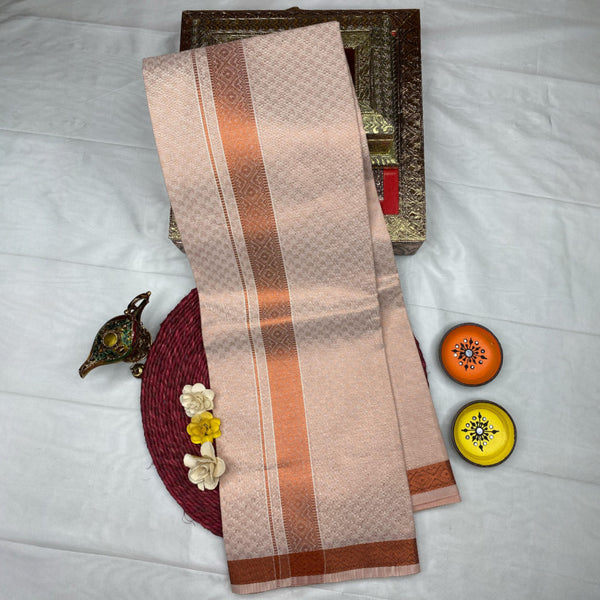 HORAD Kora Cotton Copper Emboss Shirt Material with  Dhoti