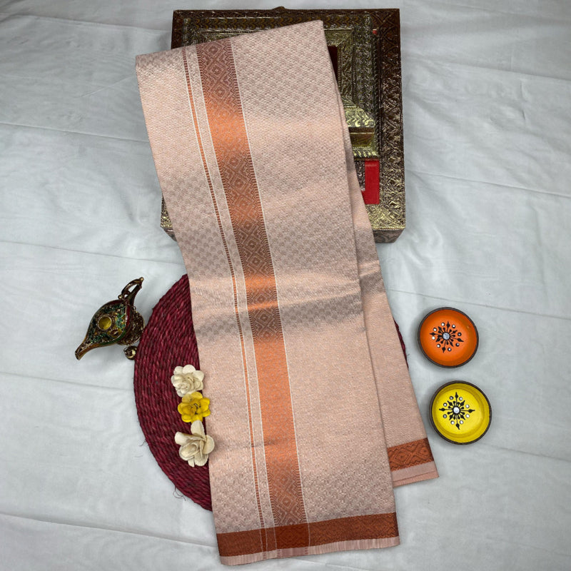 HORAD Kora Cotton Copper Emboss Shirt Material with  Dhoti
