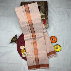 HORAD Kora Cotton Copper Emboss Shirt Material with  Dhoti