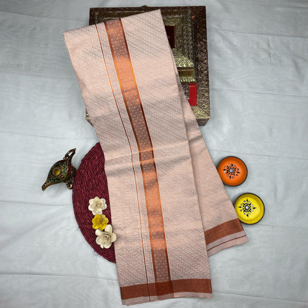 HORAD Kora Cotton Copper Emboss Shirt Material with  Dhoti