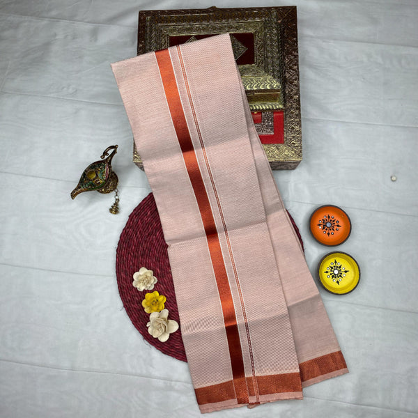 Horad Kora Cotton Copper Stripes Shirt + Dhoti