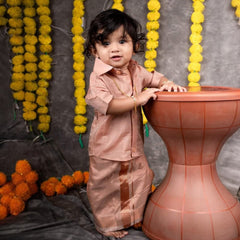 Horad Premium Art Silk Copper  Kids Set