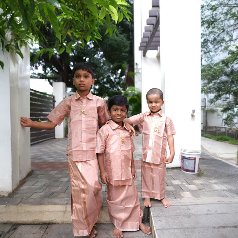 Horad Premium Art Silk Copper  Kids Set